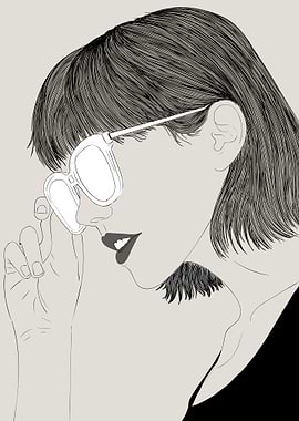 Bob Short Hair Girl Poster