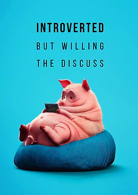 Blue Introverted Pig