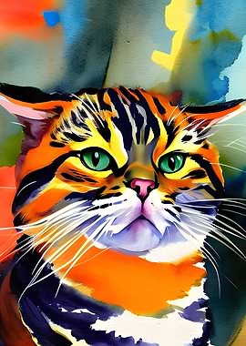 Tabby Cat Watercolor
