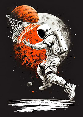 Astronaut Basketball Space