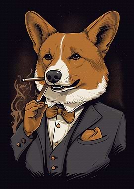 Vintage Corgi Gentleman