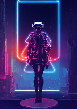 cyberpunk neon city