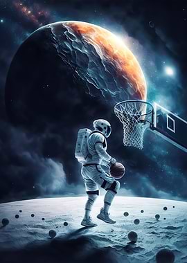 Astronaut Basketball Space