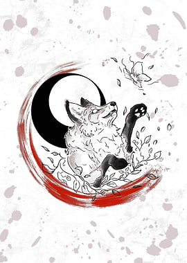 Fox Butterfly Red Circle