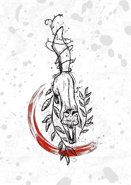 Fox Jumping Red Circle