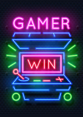 Arcade Gamer Neon Gaming