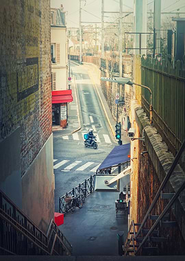 a bike in the crossroad