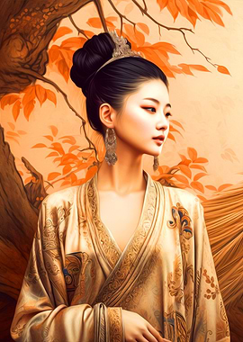 Asian Girl Painting