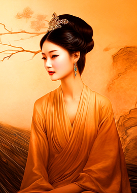 Asian Girl Painting