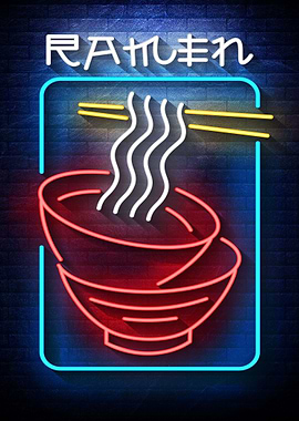 Ramen noodle Neon food