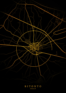 Bitonto City Map Gold