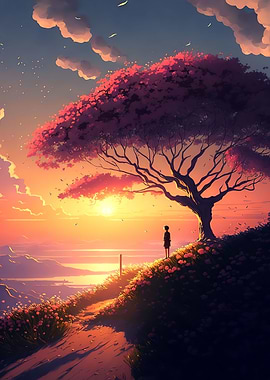 Anime Sunset Scenery