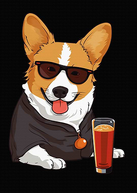 Cool Corgi Dink Beer
