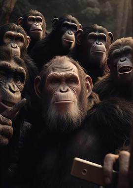 Apes Taking a Selfie