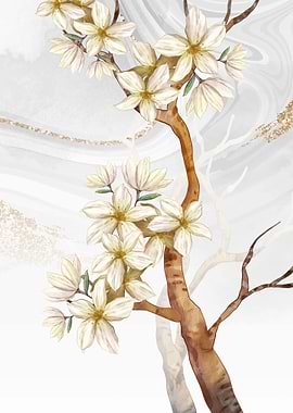 Abstract plum Floral W