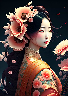 Floral Maiden Chinese Girl
