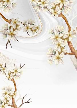 Abstract plum Floral W 2