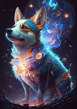 Corgi Dog Imaginary world