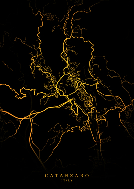 Catanzaro City Map Gold