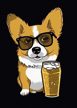 Cool Corgi Dink Beer