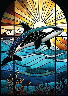 Orca Stained Glass