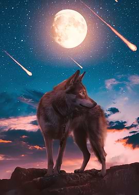 The Lone Wolf Night Moon