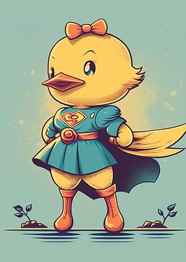 Cute cartoon duck