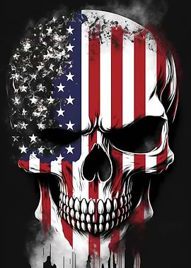 Skull with American Flag