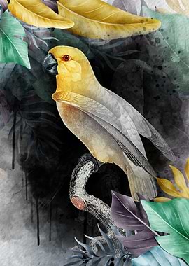 Abstract plum Bird BW 2