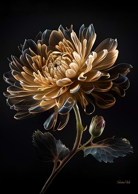 Dazzling Golden Dahlia