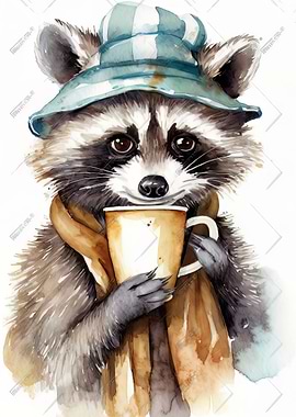Coffee with Raccoon