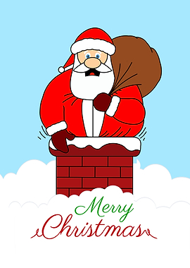 Merry xmas stuck fat santa