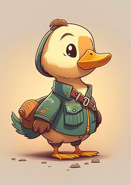 Cute cartoon duck