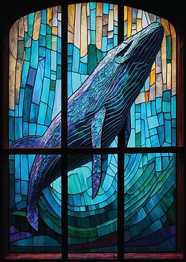 Whale Stained Glass