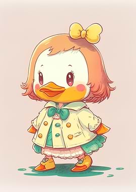 Cute cartoon duck