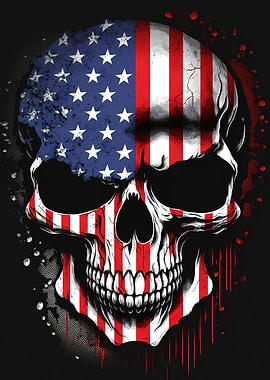 Skull with American Flag