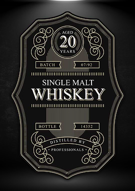 Elegant Whiskey Label Sign