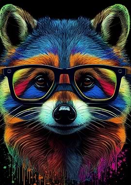 Colorful Raccoon Animals