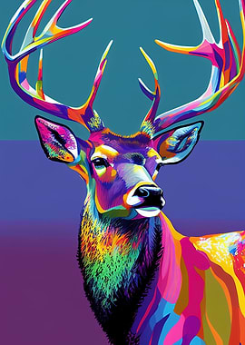 Colorful Deer Animals