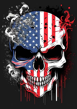 Skull with American Flag