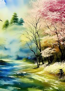 Spring Footpath in Forest