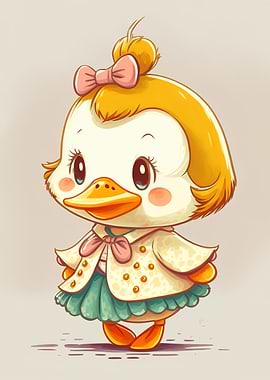 Cute cartoon duck