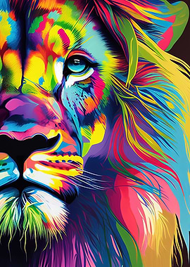 Colorful Lion Animals
