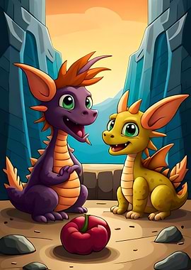 Baby Dragon 3D Cartoon