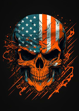 Skull with American Flag