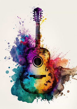 Guitar watercolor