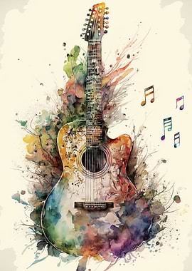 Guitar watercolor