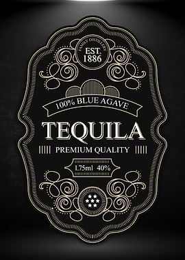 Elegant Tequila Label Sign