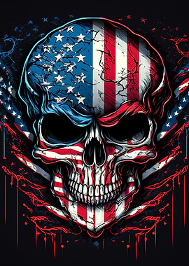 Skull with American Flag