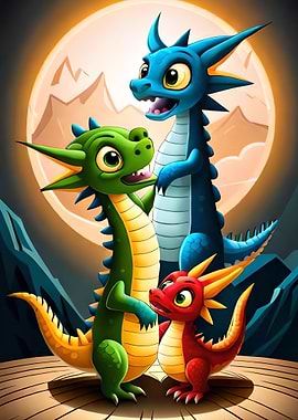Baby Dragon 3D Cartoon